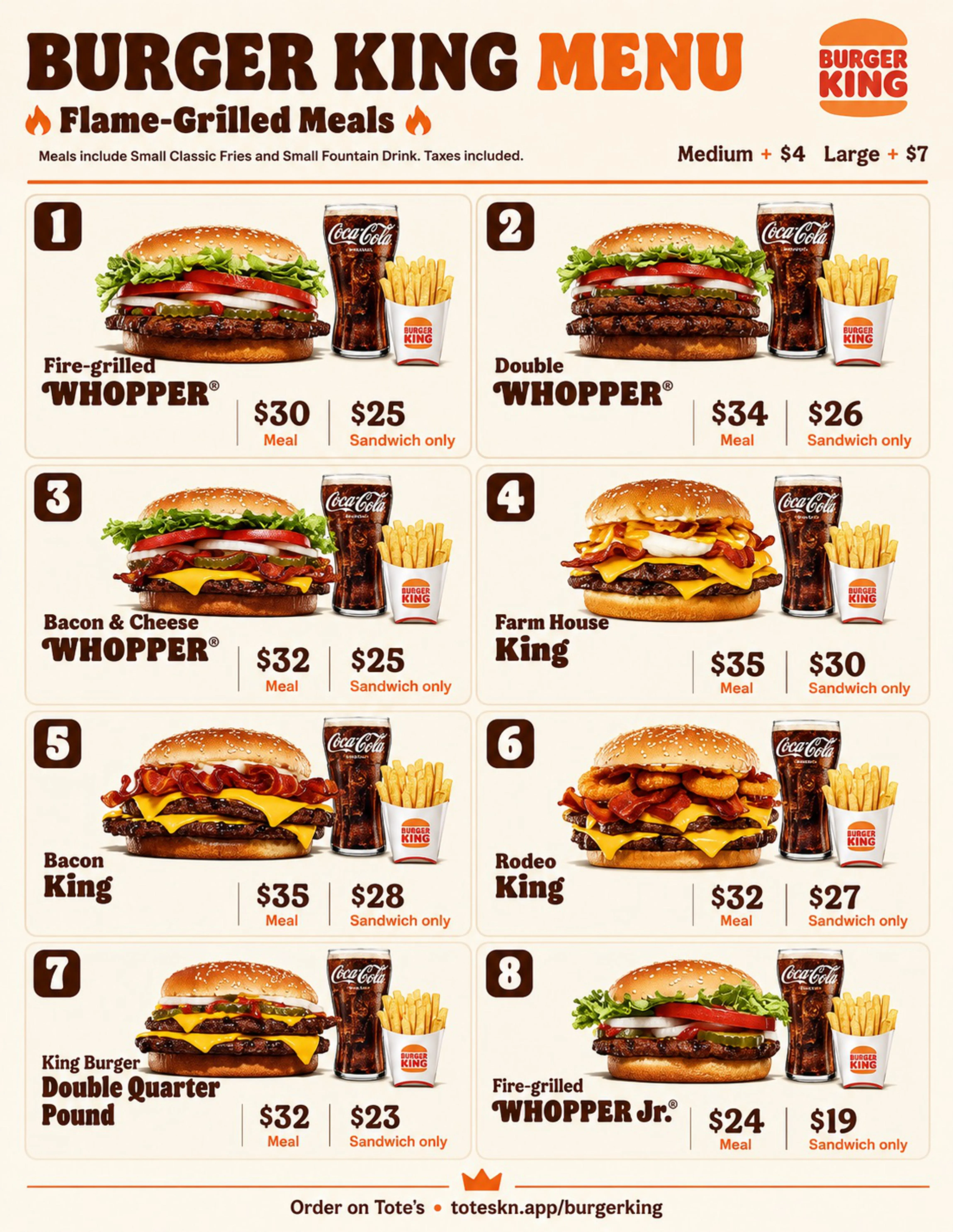 Burger King menu page 1