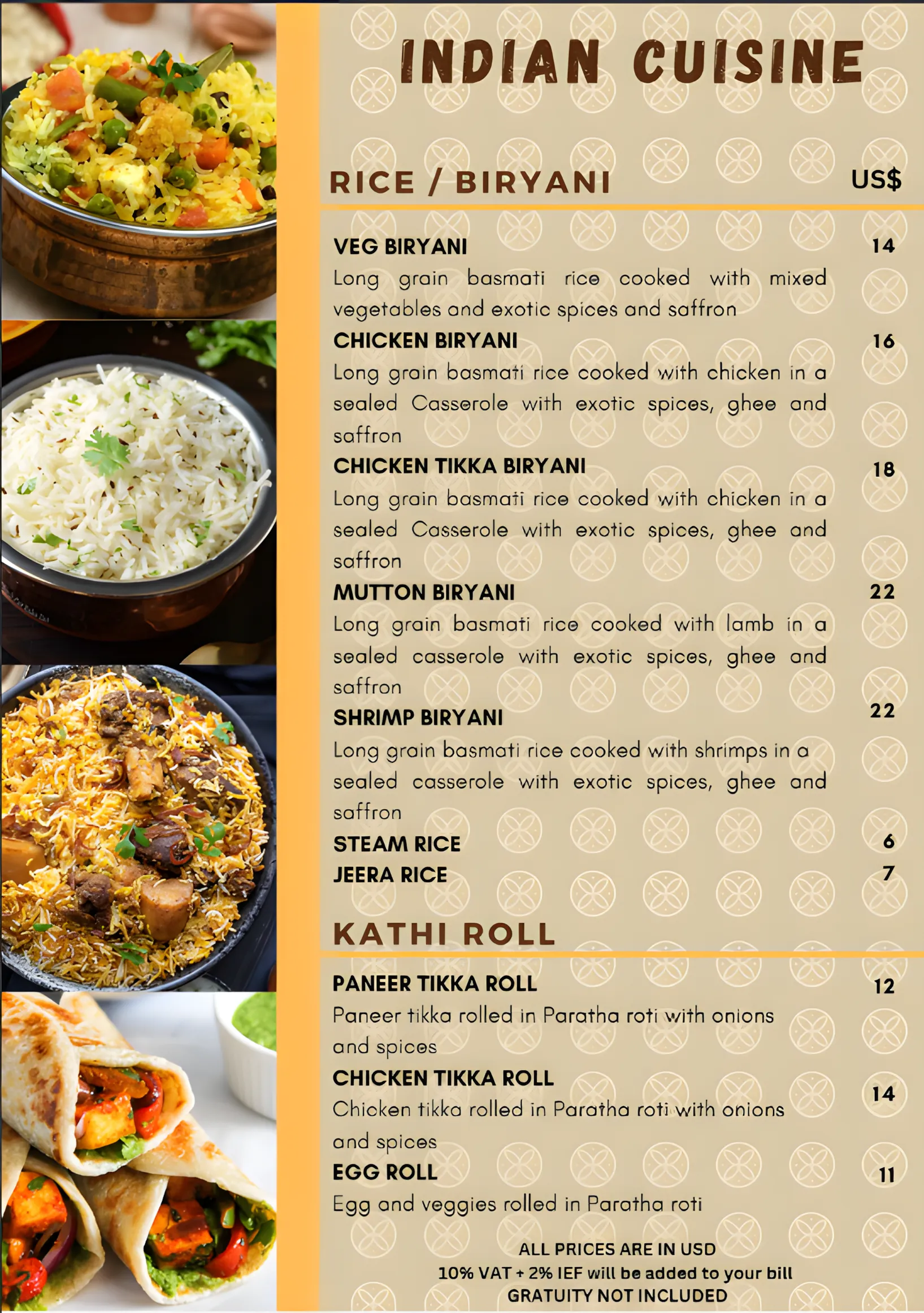 Latin House Global Cuisine menu page 8