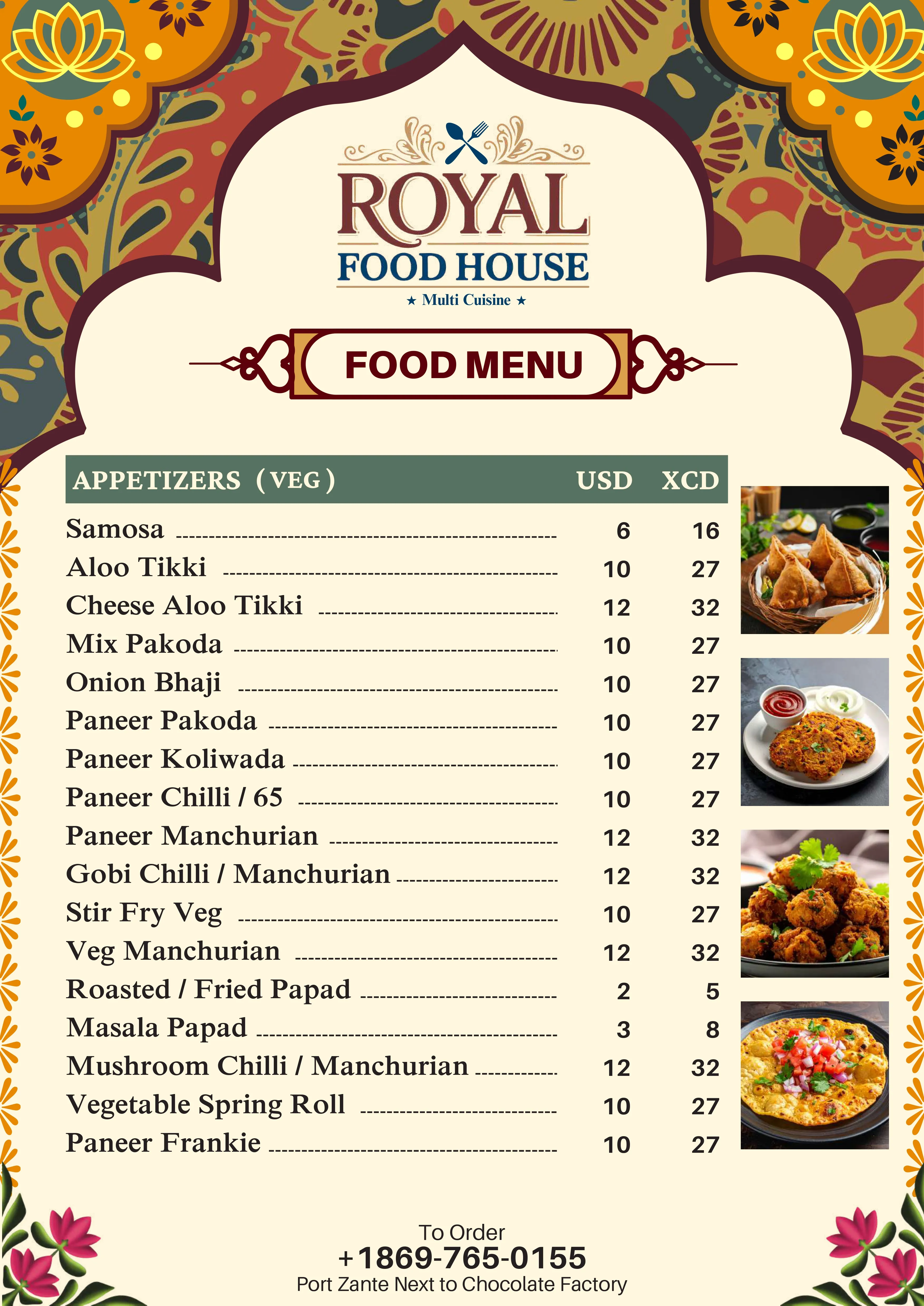 Royal Food House menu page 1