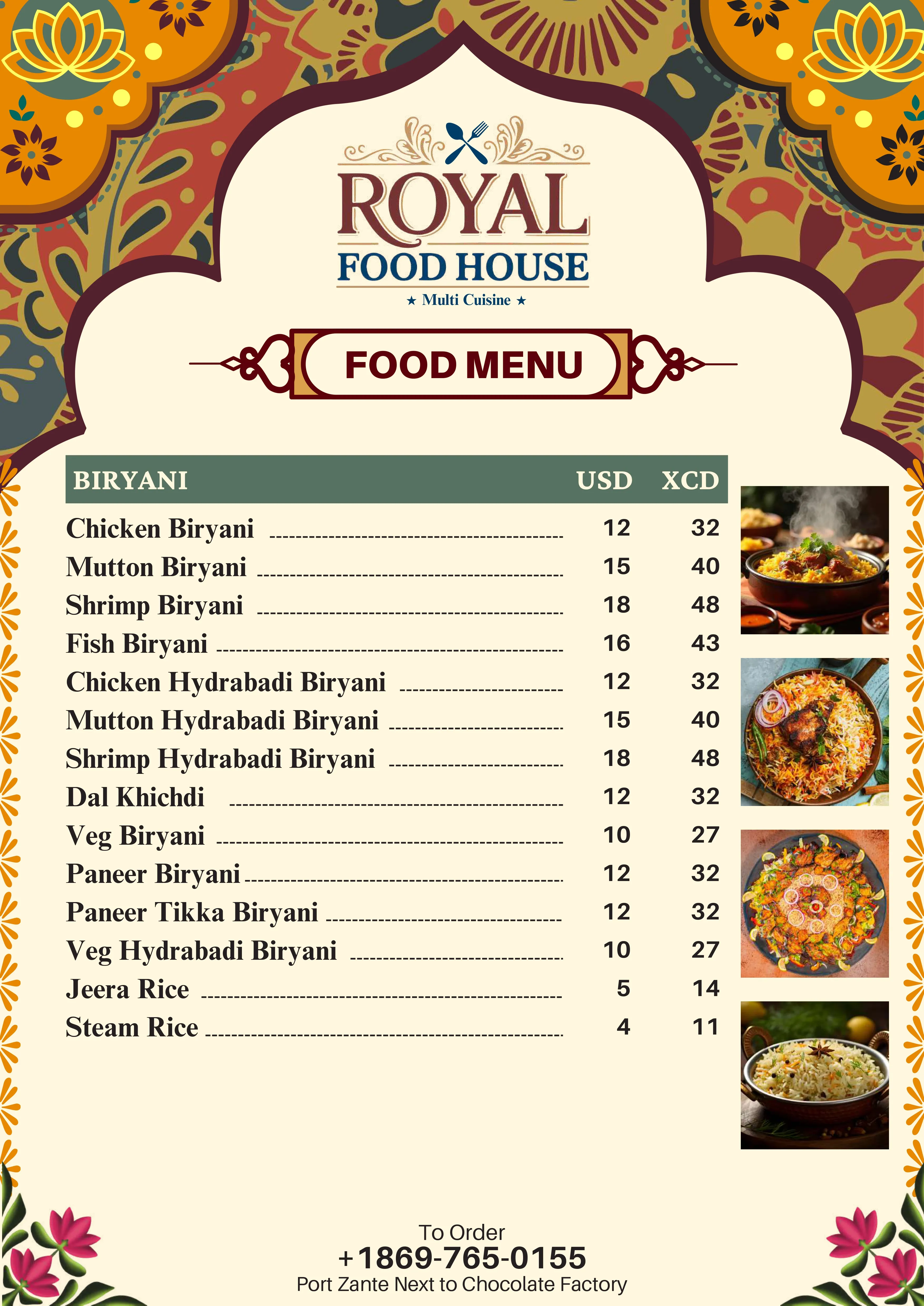 Royal Food House menu page 3