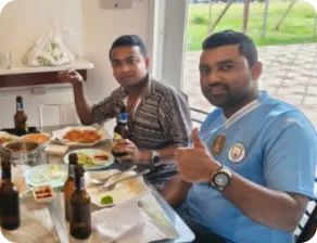 Guests enjoying a meal