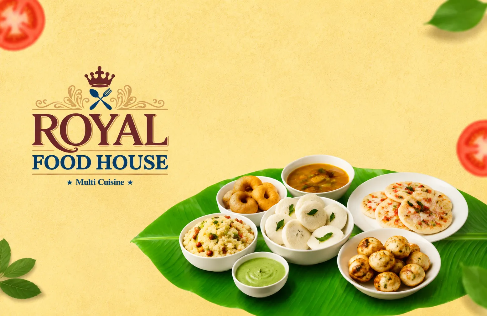 Royal Food House dishes and logo