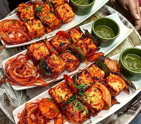 Grilled paneer platter