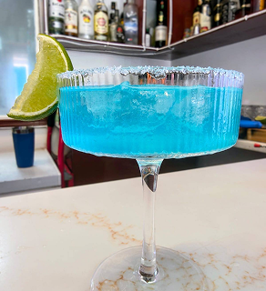 Blue cocktail drink