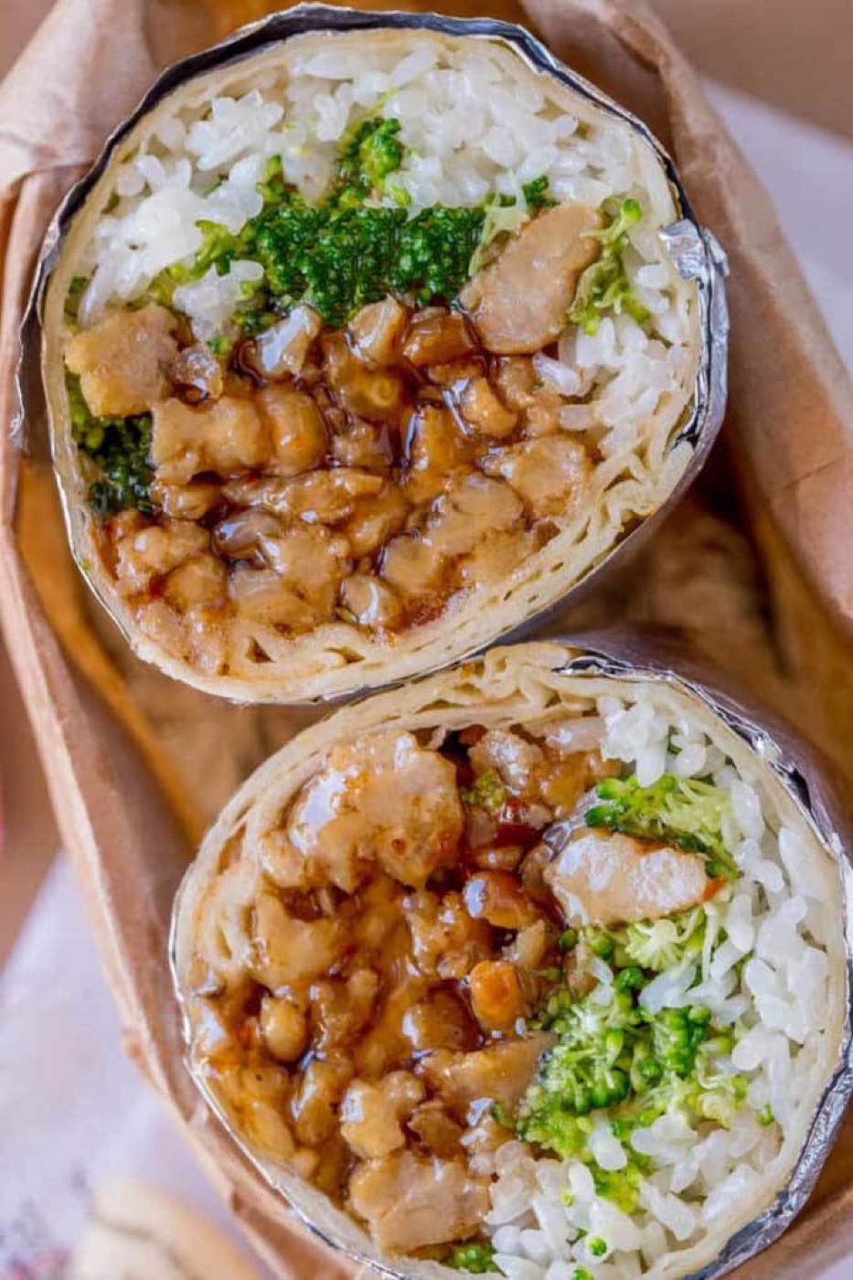Asian chicken burrito wrap