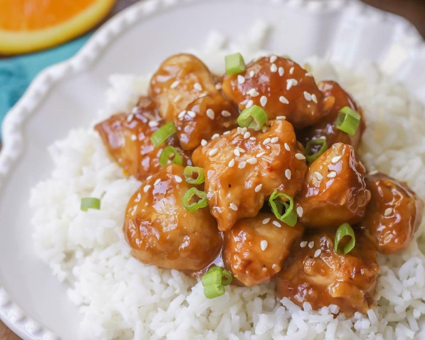 Orange honey chicken from Shanghai Xpress