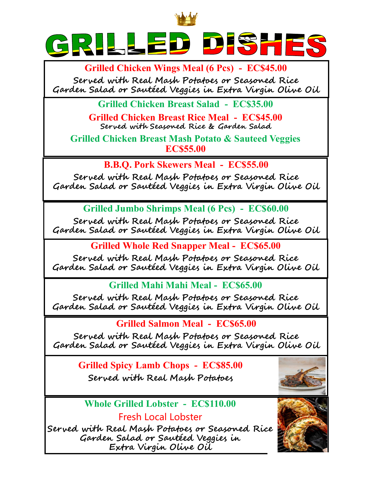 Shawarma King 3 menu page 2