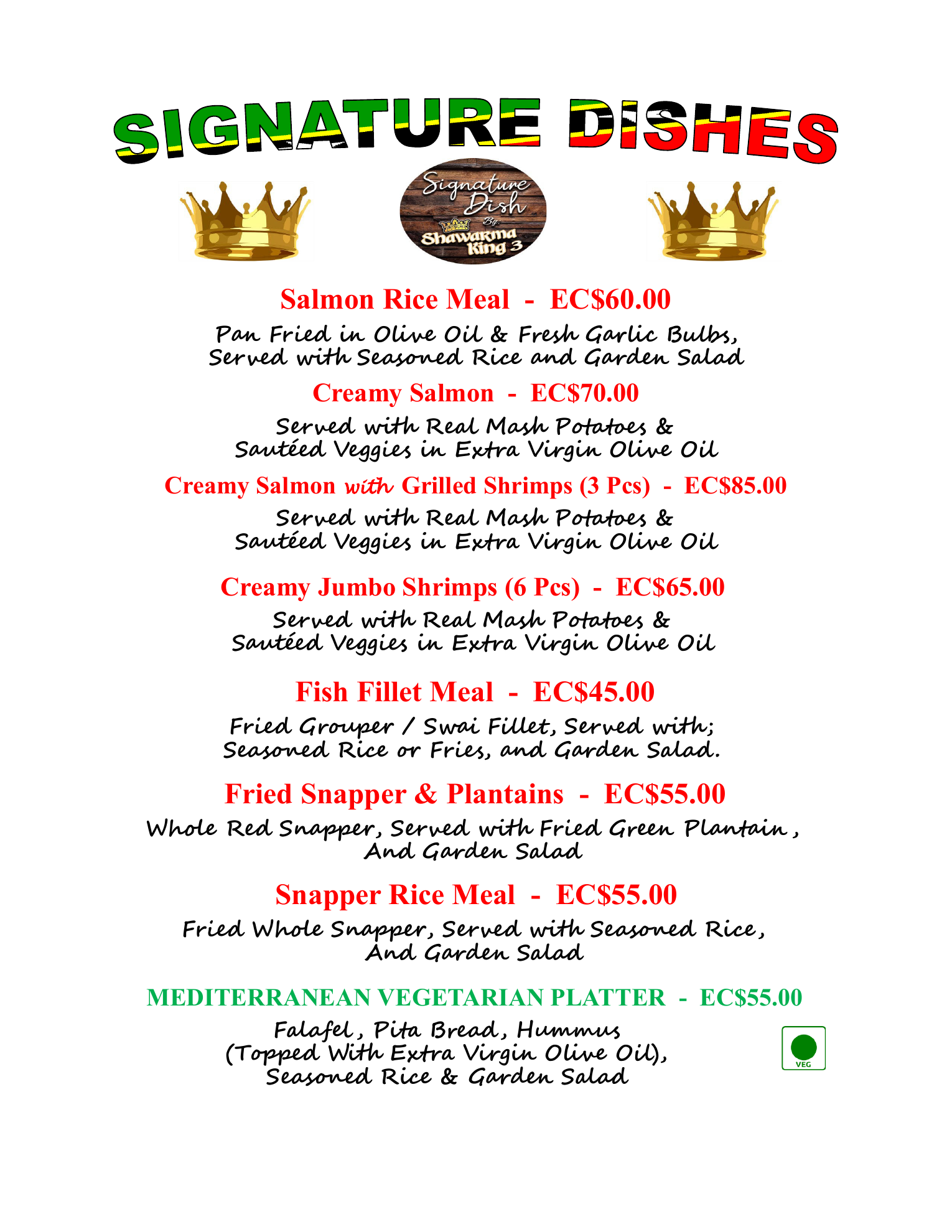Shawarma King 3 menu page 6